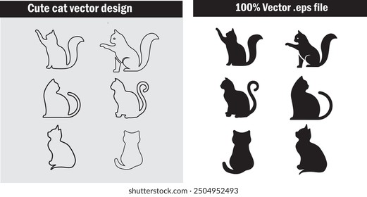 cute cat vector file design 