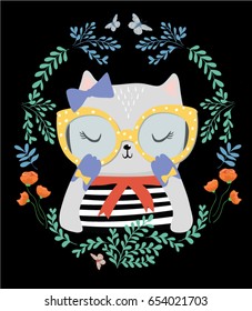cute cat vector graphic