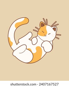 Cute cat vector icon art. simple cartoon doodle cat icon arts