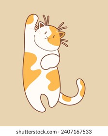 Cute cat vector icon art. simple cartoon doodle cat icon arts