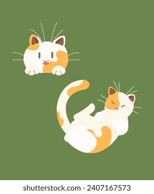 Cute cat vector icon art. simple cartoon doodle cat icon arts