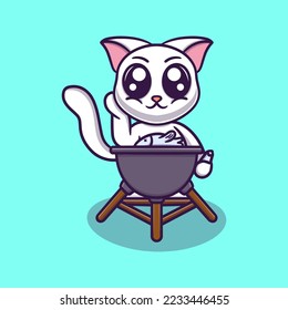 Cute cat vector icon illustration