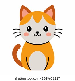cute cat vector icon illustration with white background
