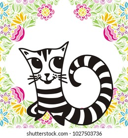 Cute cat. Vector illustration