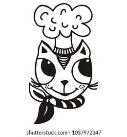 Cute cat. Vector illustration.