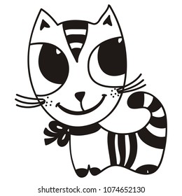Cute cat. Vector illustration