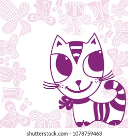 Cute cat. Vector illustration