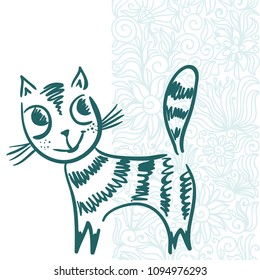Cute cat. Vector illustration