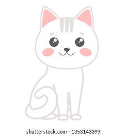 Cute cat. Vector illustration
