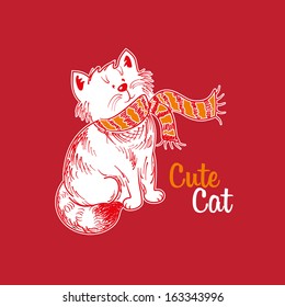 Cute cat. Vector illustration
