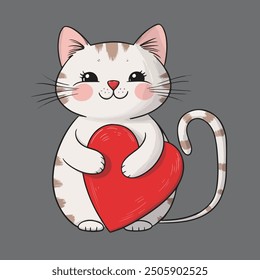 Cute cat vector and illustration.