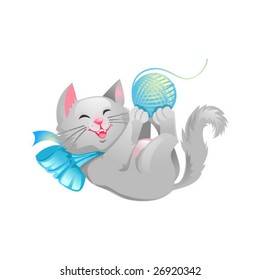 Cute cat, vector illustration