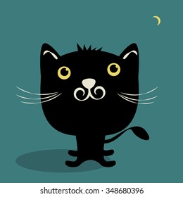 Cute cat, vector illustration