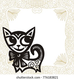 Cute cat. Vector illustration.