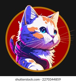 Vector de gato mate, dibujo vectorial de gato
