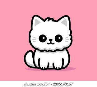 cute cat vector illustration, cartoon isolated