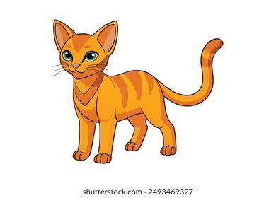 A Cute Cat Vector Illustration Cartoon, Clipart, and Line Art Designs.