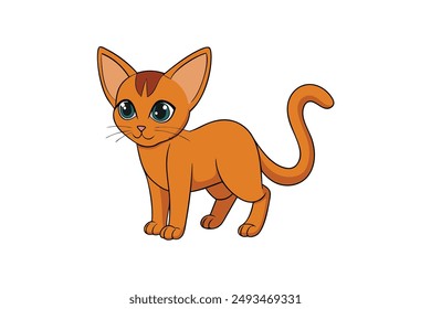 A Cute Cat Vector Illustration Cartoon, Clipart, and Line Art Designs.