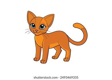 A Cute Cat Vector Illustration Cartoon, Clipart, and Line Art Designs.