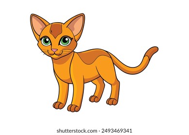 A Cute Cat Vector Illustration Cartoon, Clipart, and Line Art Designs.