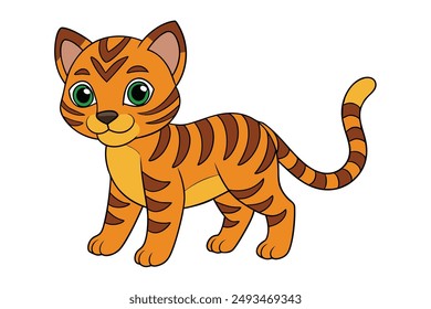 A Cute Cat Vector Illustration Cartoon, Clipart, and Line Art Designs.