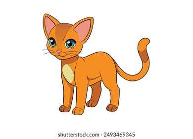 A Cute Cat Vector Illustration Cartoon, Clipart, and Line Art Designs.