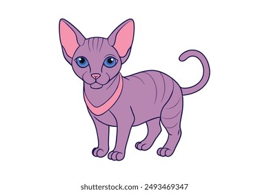 A Cute Cat Vector Illustration Cartoon, Clipart, and Line Art Designs.