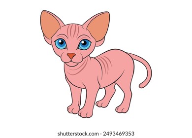 A Cute Cat Vector Illustration Cartoon, Clipart, and Line Art Designs.