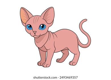 A Cute Cat Vector Illustration Cartoon, Clipart, and Line Art Designs.