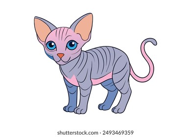 A Cute Cat Vector Illustration Cartoon, Clipart, and Line Art Designs.