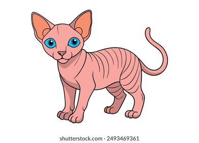 A Cute Cat Vector Illustration Cartoon, Clipart, and Line Art Designs.