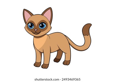 A Cute Cat Vector Illustration Cartoon, Clipart, and Line Art Designs.