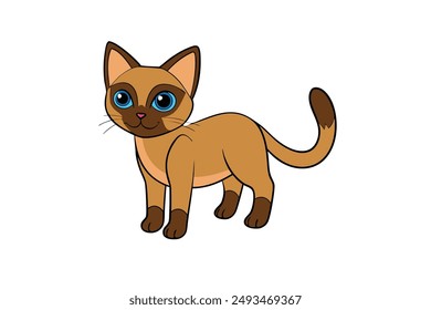 A Cute Cat Vector Illustration Cartoon, Clipart, and Line Art Designs.