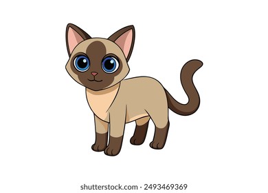 A Cute Cat Vector Illustration Cartoon, Clipart, and Line Art Designs.