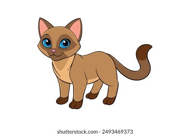 A Cute Cat Vector Illustration Cartoon, Clipart, and Line Art Designs.