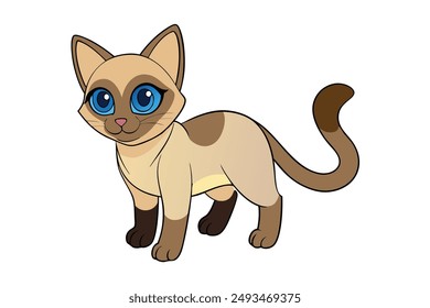 A Cute Cat Vector Illustration Cartoon, Clipart, and Line Art Designs.