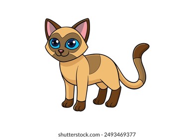 A Cute Cat Vector Illustration Cartoon, Clipart, and Line Art Designs.