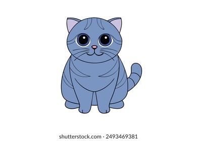 A Cute Cat Vector Illustration Cartoon, Clipart, and Line Art Designs.