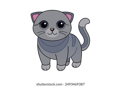 A Cute Cat Vector Illustration Cartoon, Clipart, and Line Art Designs.