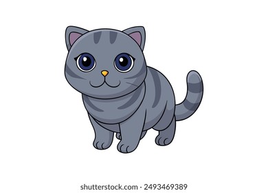 A Cute Cat Vector Illustration Cartoon, Clipart, and Line Art Designs.