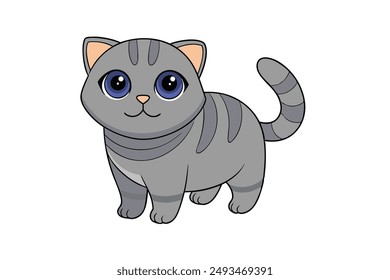 A Cute Cat Vector Illustration Cartoon, Clipart, and Line Art Designs.