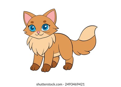 A Cute Cat Vector Illustration Cartoon, Clipart, and Line Art Designs.