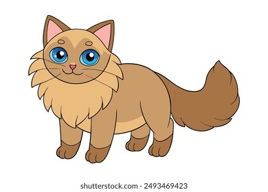 A Cute Cat Vector Illustration Cartoon, Clipart, and Line Art Designs.