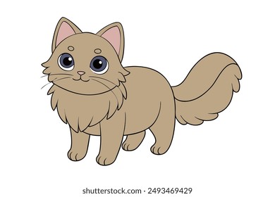 A Cute Cat Vector Illustration Cartoon, Clipart, and Line Art Designs.