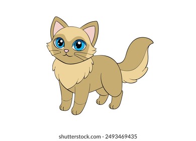 A Cute Cat Vector Illustration Cartoon, Clipart, and Line Art Designs.