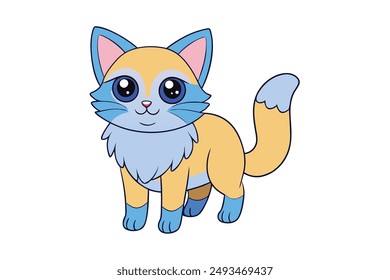 A Cute Cat Vector Illustration Cartoon, Clipart, and Line Art Designs.