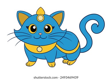 A Cute Cat Vector Illustration Cartoon, Clipart, and Line Art Designs.