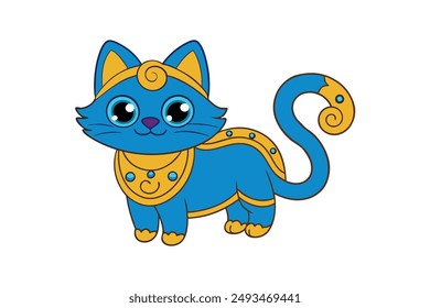 A Cute Cat Vector Illustration Cartoon, Clipart, and Line Art Designs.