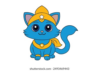 A Cute Cat Vector Illustration Cartoon, Clipart, and Line Art Designs.