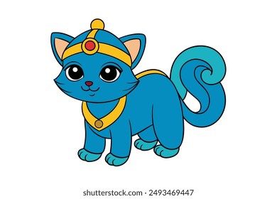 A Cute Cat Vector Illustration Cartoon, Clipart, and Line Art Designs.